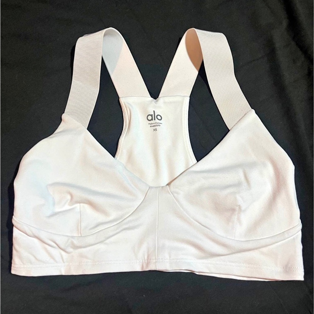 ALO Yoga Pale Pink Racerback Support Sports Bra